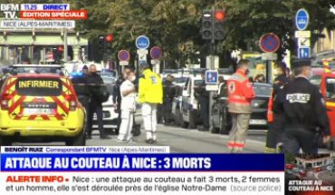 France : trois morts , dont un égorgé , dans l’attaque terroriste contre une basilique à Nice France : trois morts , dont un égorgé , dans l’attaque terroriste contre une basilique à Nice