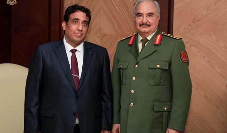 ليبيا : المشير خليفة حفتر يستقبل بمقر القيادة الدكتور محمد المنفي رئيس المجلس الرئاسي الجديد