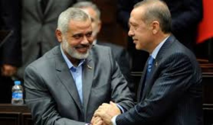 Le président Erdogan rencontre  Ismaïl Haniyeh , chef du bureau politique du Hamas