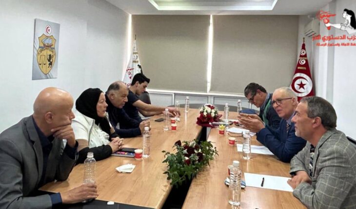 لقاء تشاوري بين وفد من الدستوري الحر ووفد من قيادات حزب الإئتلاف الوطني التونسي