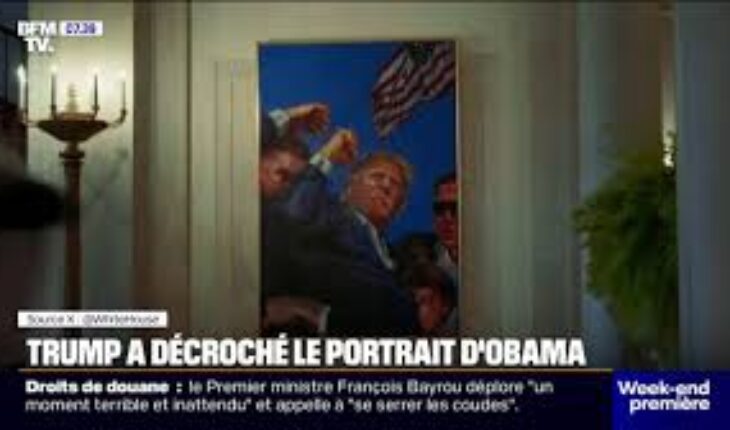 À la Maison-Blanche, Donald Trump remplace un portrait d’Obama par le sien